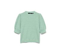 Rundhalspullover VERO MODA "VMDOFFY 2/4 O-NECK PULLOVER GA NOOS", Damen, Gr. M, grün (birds egg grün detail:melange), Strick, Obermaterial: 94% Polyester, 3% Elasthan, 3% Nylon, meliert, regular fit n