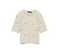 Vero Moda Strickjacke Doffy Intarsia 2/4-Arm O-Ausschnitt