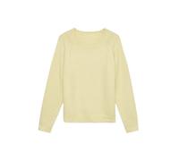 Rundhalspullover VERO MODA "VMDOFFY LS O-NECK BLOUSE GA NOOS", Damen, Gr. L, golden haze detail:with weiß melange, Strick, Obermaterial: 94% Polyester, 3% Elasthan, 3% Nylon, meliert, regular fit norm