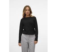 Vero Moda Rundhalspullover VMDOFFY Damen Gr. S Schwarz meliert 94% Polyester