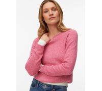 Vero Moda "VMDOFFY LS O-NECK BLOUSE GA NOOS" Materialmix, regular fit (85333400-S) jazzy detail:with weiß melange