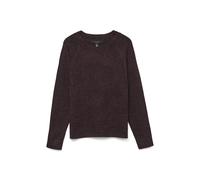 Rundhalspullover VERO MODA "VMDOFFY LS O-NECK BLOUSE GA NOOS", Damen, Gr. XS, winetasting detail:melange, Strick, Obermaterial: 94% Polyester, 3% Elasthan, 3% Nylon, meliert, regular fit hüftlang, Run