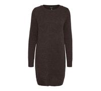 VERO MODA Damen Strickkleid VMDoffy fein gestricktes Langarmkleid 10215523 Chocolate Torte W. Black Melange XS
