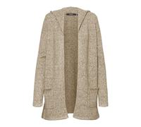 Strickjacke VERO MODA "VMDOFFY LS OPEN HOOD CARDIGAN GA NOOS" Gr. M (38), beige (sepia tint detail:melange) Damen Strickjacken (55410565-M) sepia tint detail:melange