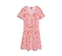 VERO MODA Tailliertes Freizeitkleid aus reiner Viskose Modell 'EASY JOY' in Rosa Melange, Größe S
