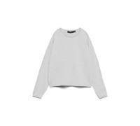 Strickpullover VERO MODA "VMEXCITING PLAIN LS O-NK ROLL PULLOV BOO", Damen, Gr. XS, light grau melange, Strick, Obermaterial: 72% Polyester, 18% Polyacryl, 10% Nylon, unifarben, regular fit normal, Ru