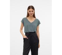 Vero Moda "VMFILLI SS V-NECK TEE GA NOOS" Materialmix, relaxed fit (14850148-XS) balsam grün