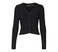 Strickjacke VERO MODA "VMGLORY RIB LS V-NECK CARDIGAN GA NOOS" Gr. M (38), schwarz (black) Damen Strickjacken (96476160-M) black