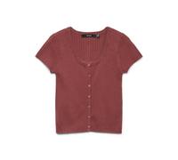 VERO MODA Vmgold Rib Ss U-Neck Button Top