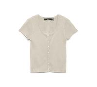 VERO MODA Vmgold Rib Ss U-Neck Button Top