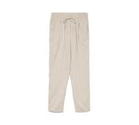 Schlupfhose VERO MODA "VMJESMILO MW ANKLE PANTS WVN NOOS", Damen, Gr. M (38), N-Gr, silber (silber lining detail:a. obsidian), Web, Obermaterial: 55% Viskose, 45% Leinen, unifarben, regular fit normal
