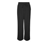 Schlupfhose VERO MODA "VMJESMILO HW WIDE PANTS WVN NOOS", Damen, Gr. XL (42), N-Gr, schwarz, Web, Obermaterial: 55% Viskose, 45% Leinen, unifarben, normal normal, Hosen Schlupfhose, mit Seitentaschen
