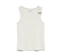 Tanktop VERO MODA "VMKIKI S/L O-NECK TOP JRS BTQ", Damen, Gr. XL, snow weiß, Jersey, Obermaterial: 95% Viskose, 5% Elasthan, unifarben, regular fit normal, Rundhals, Tops Tanktop, Viskosemischung, reg