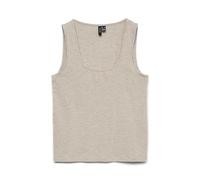 Tanktop VERO MODA "VMKYLIE SHORT TANK TOP JRS NOOS", Damen, Gr. S, light grau melange, Jersey, Obermaterial: 90% Lyocell, 10% Elasthan, meliert, unifarben, normal taillenlang, tiefer Rundhals, Tops Ta