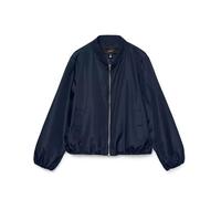 Outdoorjacke VERO MODA "VMLEE SHORT BOMBER JACKET GA", Damen, Gr. S (36), blau (navy blazer), Web, Obermaterial: 100% Polyester, unifarben, modisch, regular fit normal, Rundhals, Langarm, Jacken (7397