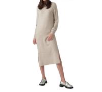 VERO MODA Damen Maxi Strickkleid VMLefile gestricktes Damenkleid mit Seitenschlitz 10291689 Birch W. Melange XS