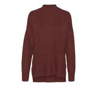 VERO MODA Damen Vmlefile Oversize Boxy Blouse Noos Strickpullover, Fired Brick/Detail:w. Melange, L EU