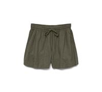 Shorts VERO MODA "VMLINN LINEN SHORTS WVN NOOS", Damen, Gr. L (40), N-Gr, kalamata detail:melange, Web, Obermaterial: 55% Leinen, 45% Viskose, meliert, modisch, Hosen (13157926-L) kalamata detail:mela