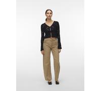 Vero Moda - VMLOLA LS V-NECK BOW CARDIGAN NOOS Black - Gr. - S