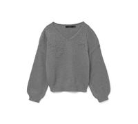 VERO MODA - VMLOLLIPOP LS V-NECK PULLOVER BOO medium grey melange - Gr. - L