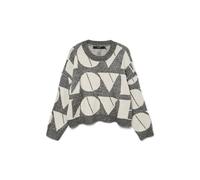Vero Moda Regular Fit Strickpullover mit Woll-Anteil Modell 'LOVE' in Hellgrau Melange, Größe L
