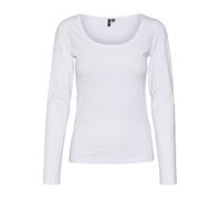 VERO MODA Damen VMLULU LS U-Neck TOP JRS GA NOOS Langarmshirt, Bright White, Medium