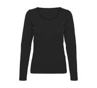 VERO MODA Damen VMLULU LS U-Neck TOP JRS GA NOOS Langarmshirt, Black, XS