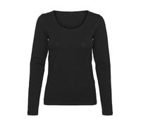 VERO MODA Damen VMLULU LS U-Neck TOP JRS GA NOOS Langarmshirt, Black, Small