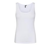 Tanktop VERO MODA "VMLULU SL TANK TOP NOOS", Damen, Gr. XL, weiß (hellweiß), Jersey, Obermaterial: 95% Baumwolle, 5% Elasthan, unifarben, normal, Rundhals, Tops Tanktop (21933969-XL) hellweiß