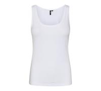 Tanktop VERO MODA "VMLULU SL TANK TOP NOOS", Damen, Gr. L, weiß (hellweiß), Jersey, Obermaterial: 95% Baumwolle, 5% Elasthan, unifarben, modisch, normal, Rundhals, Tops (21933969-L) hellweiß
