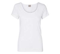 Rundhalsshirt VERO MODA "VMMAXI MY SOFT SS U-NECK", Damen, Gr. XXL, weiß (hellweiß), Jersey, Obermaterial: 93% Baumwolle, 7% Elasthan, unifarben, Basic, sehr figurbetont normal, Rundhals, Shirts Rundh