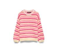 Strickpullover VERO MODA "VMMAYBE STRIPE LS O-NECK PULLOVER NOOS", Damen, Gr. XL, chintz rose stripes:with golden haze, pink cosmos, coral paradise, jazzy, Strick, Obermaterial: 100% Polyester, gering