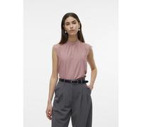 Spitzentop VERO MODA "VMMILLA SL LACE TEE", Damen, Gr. M, rosa (nostalgia rose), Jersey, Obermaterial: 95% Polyester, 5% Elasthan, unifarben, normal, Rundhals, Tops Spitzentop, Materialmix, regular fi
