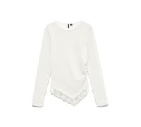 VERO MODA - VMMILLE LS O-NECK ASM LACE TOP JR EX SB4 Snow White - Gr. - M