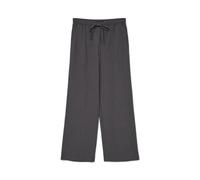 Schlupfhose VERO MODA "VMMILLY LW WIDE STRING PANT NOOS", Damen, Gr. S (36), Länge 32, grau (dunkelgrau melange), Web, Obermaterial: 67% Polyester, 29% Viskose, 4% Elasthan, unifarben, modisch, normal
