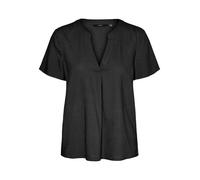 Vero Moda Regular Fit Tunika aus Viskose-Leinen-Mix Modell 'MYMILO' in Black, Größe XS