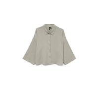 Vero Moda Damen Vmnatali Crop Shirt WVN Noos Top, Silver Lining, L EU