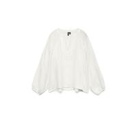VERO MODA Relaxed Fit Langarmbluse aus reiner Baumwolle Modell 'NATALI' in Offwhite, Größe S