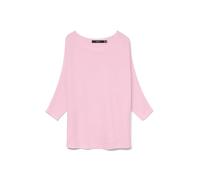 3/4 Arm-Pullover VERO MODA "VMNORA 3/4 BOATNECK BLOUSE NOOS", Damen, Gr. S (36), pink, a, boo, Rippstrick, Obermaterial: 63% Polyester, 34% Viskose, 3% Wolle, unifarben, modisch, U-Boot-Ausschnitt, Pu
