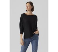 VERO MODA Damen Vmnora 3/4 Boatneck Blouse Noos Pullover, Schwarz, XL EU