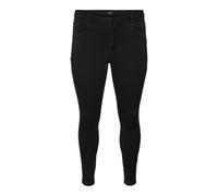 Slim-fit-Jeans VERO MODA CURVE "VMPHIA HR SK SOFT VI110 GA CUR NOOS" Gr. 48, Länge 32, schwarz (black) Damen Jeans Röhrenjeans (63981614-48)