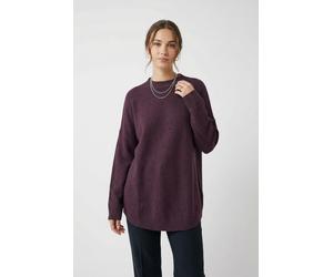 Vero Moda "VMPLAZA LS HIGHNECK LONG PULLOVER GA BOO" Materialmix, loose fit (64177306-XL) winetasting detail:melange