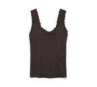 VERO MODA Slim Fit Tanktop aus Viskose-Mix Modell 'ROSA' in Schoko, Größe S