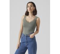 Vero Moda Top "Rosa" in Dunkelgrün - 33% | Größe L | Damen Tops