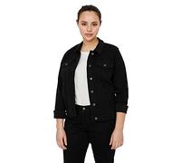 Jeansjacke VERO MODA CURVE "VMRUNA LS SLIM DNM JCK MIX GA CUR NOOS" Gr. 46, schwarz (black) Damen Jacken Jeansjacken (79609827-46)