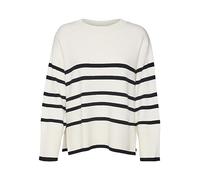 Rundhalspullover VERO MODA "VMSABA LS O-NECK STRIPE PULLOVER GA NOOS" Gr. XL (42), schwarz (birch stripes black) Damen Pullover Feinstrickpullover mit Streifenmuster (84943863-XL)