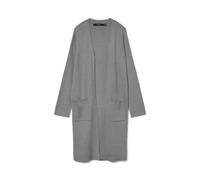 VERO MODA Longline Cardigan aus Viskose-Mix Modell 'SABA' in Mittelgrau Melange, Größe XS