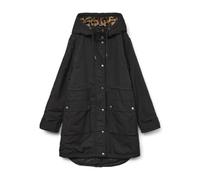 Langmantel VERO MODA "VMSAVANNE COAT GA BOO", Damen, Gr. L, schwarz, Web, Obermaterial: 100% Polyester, unifarben mit Farbeinsatz, regular fit, Mäntel (14493406-L) schwarz