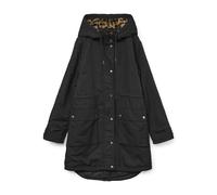 Langmantel VERO MODA "VMSAVANNE COAT GA BOO", Damen, Gr. L, schwarz, Web, Obermaterial: 100% Polyester, unifarben mit Farbeinsatz, regular fit, Mäntel (14493406-L) schwarz