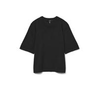 VERO MODA Damen VMSILJE 2/4 O-NCK Oversize Pull GA NOOS Strickpullover, Black, XS